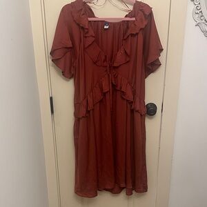 Old Navy Ruffled Rust Mini Dress